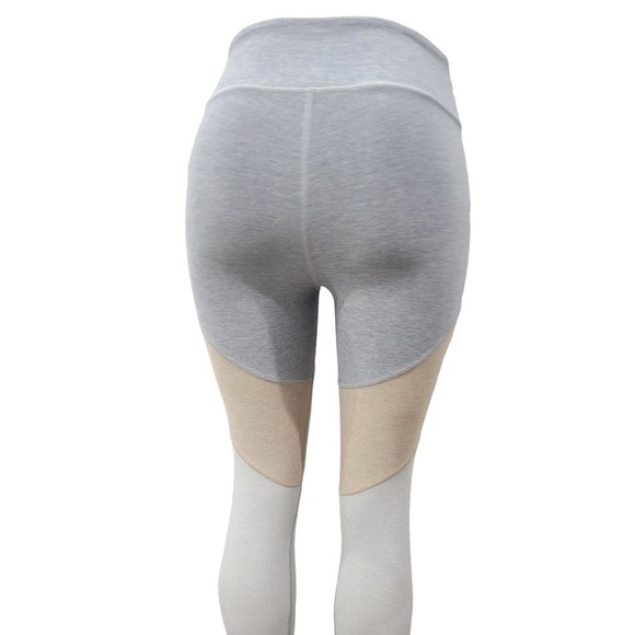 Outdoor Voices Spring 7/8 Color Block Athletic Leggings Blue Tan Grey Size Small - Picture 11 of 12